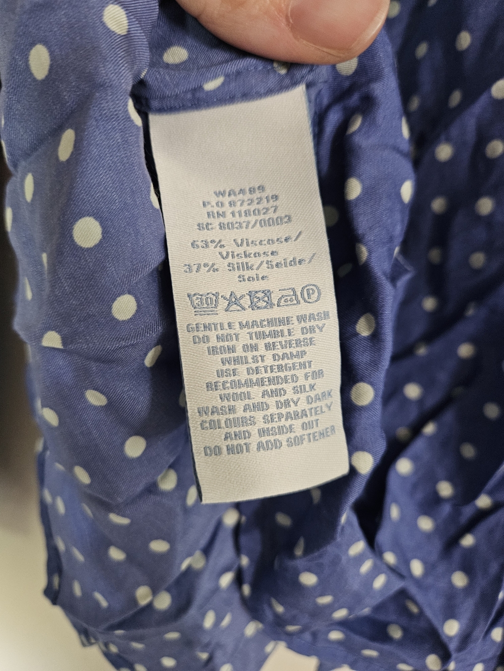 Boden Blue and White Polka Dot Button-Down Shirt - Picture 5 of 5